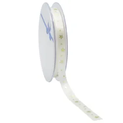 Little Stars Ribbon; Gold on Cream